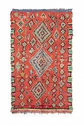 Marokkanischer Berber Teppich Boucherouite 245 x 140 cm