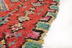 Marokkanischer Berber Teppich Boucherouite 245 x 140 cm