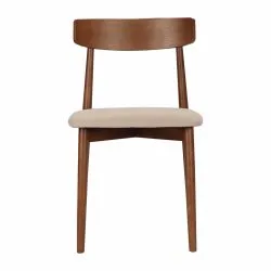 Chaise - Ystad (noyer/beige) - 2 pièces