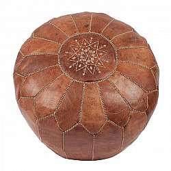Sitzpoufs - Marokkanischer Leder-Pouf (Hellbraun)
