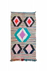 Marockansk Boucherouite-matta 140 x 255 cm