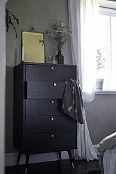 Commode - Prime - 5 lådor (noyer/laiton)