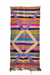 Marokkanischer Berber Teppich Boucherouite 125 x 265 cm