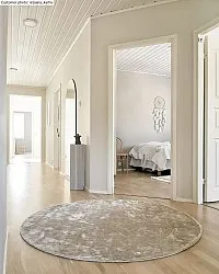 Rund Teppich - Jodhpur Special Luxury Edition Viskose (hellgrau/beige)