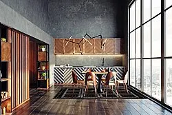 Wilton-Teppich - Milos (schwarz/rot)