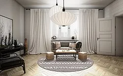 Rund Teppich - Levie (grau)