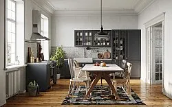 Wilton-Teppich - Lefkada (schwarz/bunt)