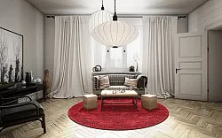 Rund Teppich - Valenza (rot)