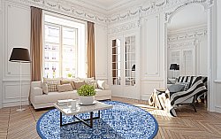 Rund Teppich - Menfi (blau)