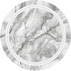Rundt teppe - Attika (grå/hvit)