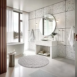 Runder badezimmerteppich - Bevin (hellgrau)