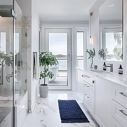 Tapis de salle de bain - Elvie (bleu)