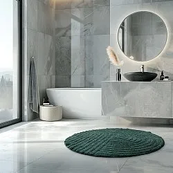Runder badezimmerteppich - Embla (dunkelgrün)