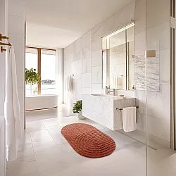 Ovaler badezimmerteppich - Embla (terrakotta)