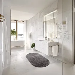 Ovaler badezimmerteppich - Evena (dunkelgrau)