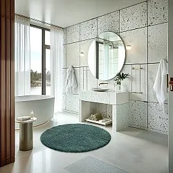 Runder badezimmerteppich - Evena (dunkelgrün)