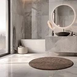 Runder badezimmerteppich - Gertie (braun)