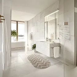 Ovaler badezimmerteppich - Tressa (beige)