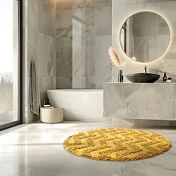 Tapis de salle de bain rond - Tressa (jaune)