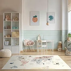 Kinderteppich - Animal Map (beige)
