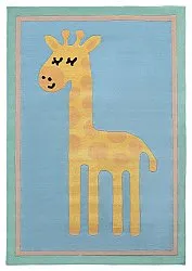 Kinderteppich - Giraffe Hand Tufted Wool Premium (hellblau/mehrfarbig)