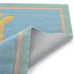 Kinderteppich - Giraffe Hand Tufted Wool Premium (hellblau/mehrfarbig)