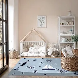 Tapis enfant - Voilier (bleu)