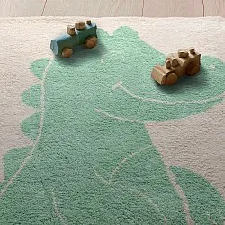 Kinderteppich - Soft Crocodile (creme/grün)