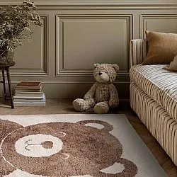 Kinderteppich - Soft Teddybear (creme/braun)