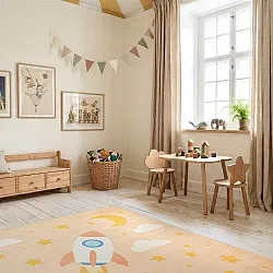 Kinderteppich - Space Rocket (rosa)