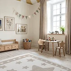 Kinderteppich - Star Frame (creme/braun)