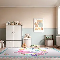 Tapis enfant - Unicorn Flowers (rose)