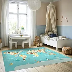 Tapis enfant - World Map (bleu/multi)