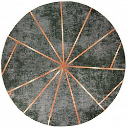Rundt teppe - Bellizzi (grønn/oransje)