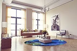 Rund Teppich - Gallo (blau)