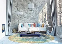 Rund Teppich - Sierra (blau)