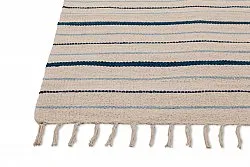 Baumwollteppich - Boda (weiß/blau)