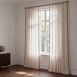 Lot de 2 rideaux - Rideaux en coton Yrsa (beige clair)
