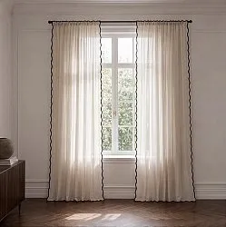 Lot de 2 rideaux - Rideaux en coton Yrsa (beige clair)
