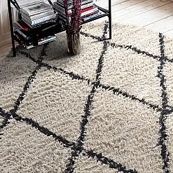 Rund Teppich - Alcott Natural Cotton Shaggy (schwarz/weiß)