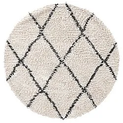 Rund Teppich - Alcott Natural Cotton Shaggy (schwarz/weiß)