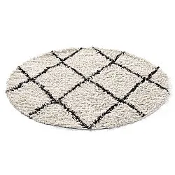 Rund Teppich - Alcott Natural Cotton Shaggy (schwarz/weiß)