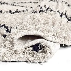 Rund Teppich - Alcott Natural Cotton Shaggy (schwarz/weiß)