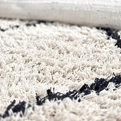 Rund Teppich - Alcott Natural Cotton Shaggy (schwarz/weiß)