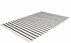 Tapis en coton - Helle (blanc cassé/noir)