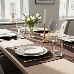 Chemins de table - Niva (marron foncé)