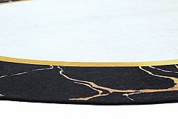 Rund Teppich - Cerasia (schwarz/weiß/gold)