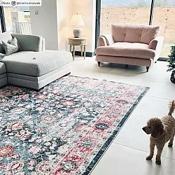 Wilton-Teppich - Bouhjar (blau/rosa/multi)