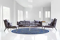 Rund Teppich - Vinadio (blau/gold)