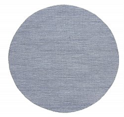 Runde Teppiche - Dhurry (Stahlblau)